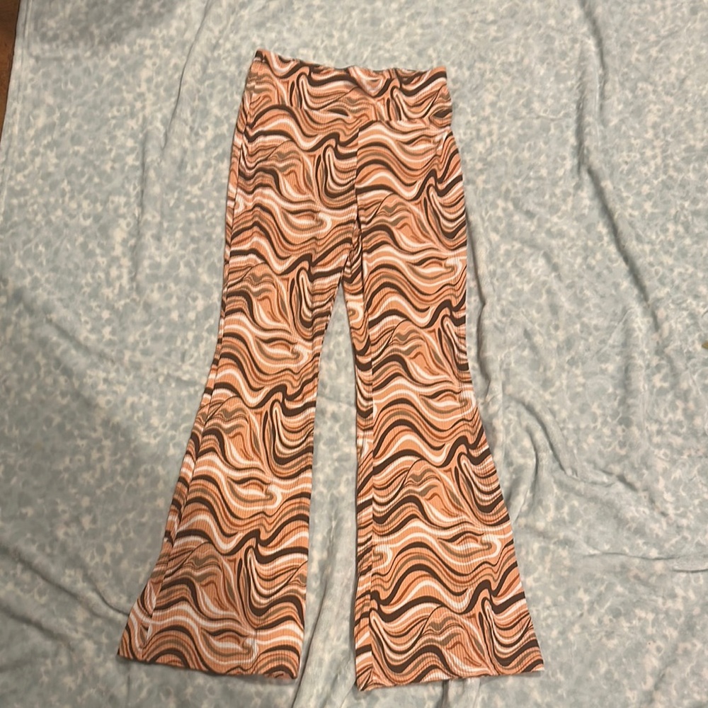Swirl Pattern Flared Pants